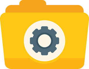 Poster - Folder gear icon flat vector. Web ui. Ux page isolated