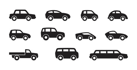 Sticker - various cars simple silhouette set