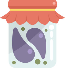 Sticker - Vegetable jar icon flat vector. Pickle food. Eating product isolated