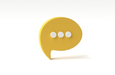 Poster - Speech bubble chat icon on white background. bubble talk or comment sign symbol. Minimal message box cartoon. 3D rendering, 3D illustration.