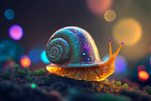 An Extremely Sharp And Detailed Portrait Of Snail Macro. Generative AI. Detailed Snail. Snail Macro.