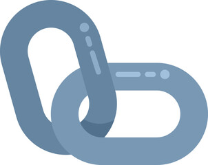 Poster - Network chain icon flat vector. Internet system. Steel digital isolated