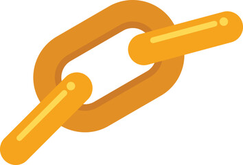 Poster - Interface chain icon flat vector. Web link. Internet button isolated