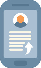 Poster - Smartphone repost icon flat vector. Report chart. Page data isolated