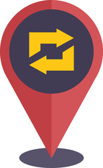 Poster - Repost location icon flat vector. Report chart. Data document isolated