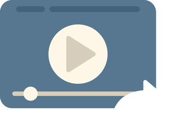 Poster - Video player icon flat vector. Chart graphic. Data document isolated