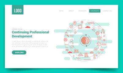 cpd continous professional development concept with circle icon for website template or landing page