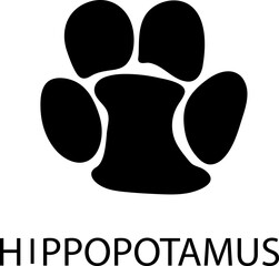 Poster - Hippopotamus foot print illustration on white background..eps