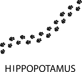 Poster - Hippopotamus paw print illustration on white background