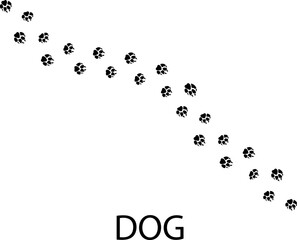 Poster - Dog paw print vector illustration on white background