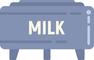 Factory milk tank icon flat vector. Food cheese. Dairy process isolated