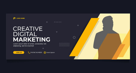 Fototapete - Business agency social media cover and web banner template