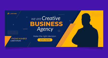 Fototapete - Business agency social media cover and web banner template