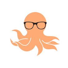 Octopus Sunglasses Icon Logo Vector