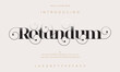 Rotundum abstract luxury fashion font alphabet. Typography swirl typeface uppercase lowercase and number. vector illustration