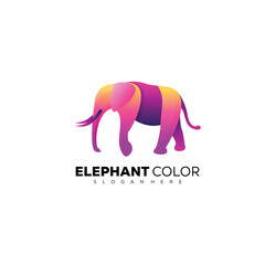 Wall Mural - elephant logo colorful design gradient template