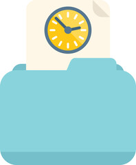 Poster - Folder clock icon flat vector. Work control. School team isolated