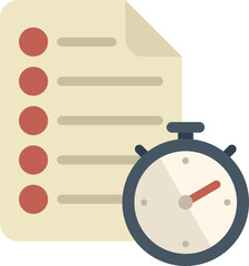 Poster - Time paper icon flat vector. Work control. Task hourglass isolated