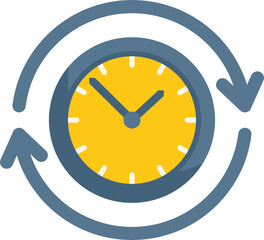 Poster - Time control icon flat vector. Project clock. Timer manager isolated