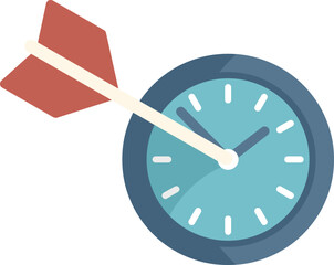 Wall Mural - Time target icon flat vector. Work control. Timer watch isolated