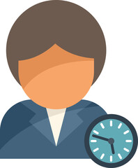 Poster - Manager time work icon flat vector. Project control. Task school isolated