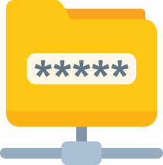 Poster - Shared folder safe icon flat vector. Secure policy. Data protect isolated