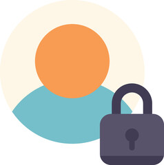 Poster - Lock avatar icon flat vector. Personal safe. Secure policy isolated