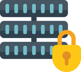 Poster - Server data icon flat vector. Privacy protect. Personal safe isolated
