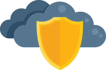 Poster - Data cloud privacy icon flat vector. Safe personal. Secure cyber isolated
