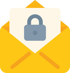 Aufkleber - Mail privacy icon flat vector. Data protect. Personal information isolated