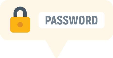 Poster - Password security icon flat vector. Security cyber. Padlock shield isolated