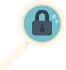 Poster - Privacy magnifier icon flat vector. Data protect. Personal safe isolated