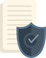 Aufkleber - Privacy document icon flat vector. Personal data. Network data isolated