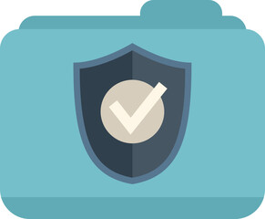 Aufkleber - Folder privacy icon flat vector. Data security. Shield cyber isolated