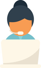 Poster - call support icon flat vector. office service. work online isolated