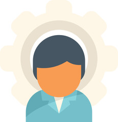 Poster - gear support icon flat vector. office service. online call isolated