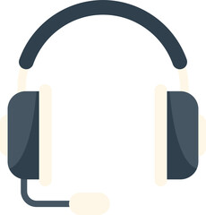 Canvas Print - Headset support icon flat vector. Office service. Help phone isolated