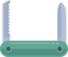 Poster - Army tool icon flat vector. Knife multitool. Swiss pocket isolated