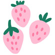 Paint brusn cartoon cute strawberry clipart.
