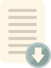 Poster - Download document icon flat vector. Web interface. Mail internet isolated
