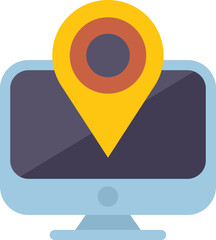 Sticker - Pc location icon flat vector. Web button. Email app isolated