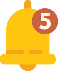 Poster - Bell notification icon flat vector. Smartphone interface. Smile user isolated