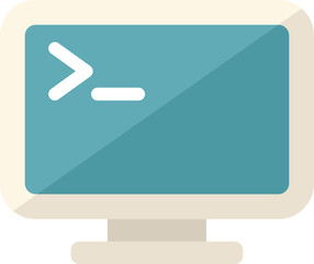 Poster - System monitor icon flat vector. Computer interface. Old button isolated