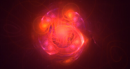 Poster - 3d rendering abstract colorful fractal light background