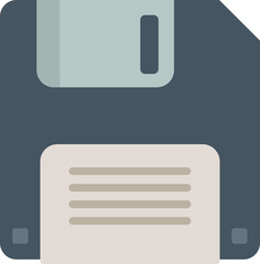 Poster - Floppy disk icon flat vector. Interface button. Time design isolated