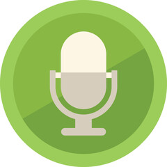 Poster - Microphone icon flat vector. Button interface. Web design isolated