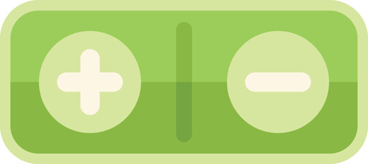 Poster - small battery icon flat vector. button interface. email contact isolated