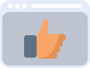 Poster - web like icon flat vector. interface internet. button design isolated