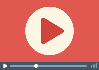 Poster - player play icon flat vector. web interface. contact pin isolated