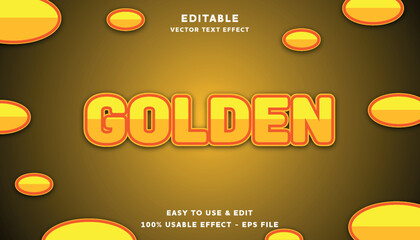 Poster - golden editable text effect with modern and simple style, usable for logo or campaign title